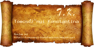 Tomcsányi Konstantina névjegykártya